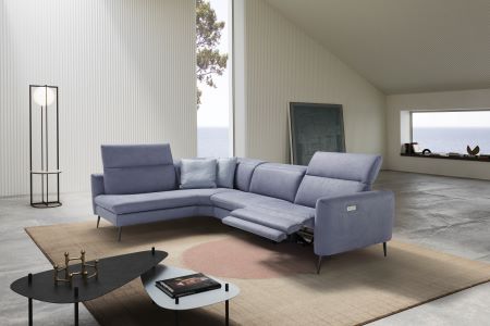 Dusk Powered Sofa in Blue Titanium