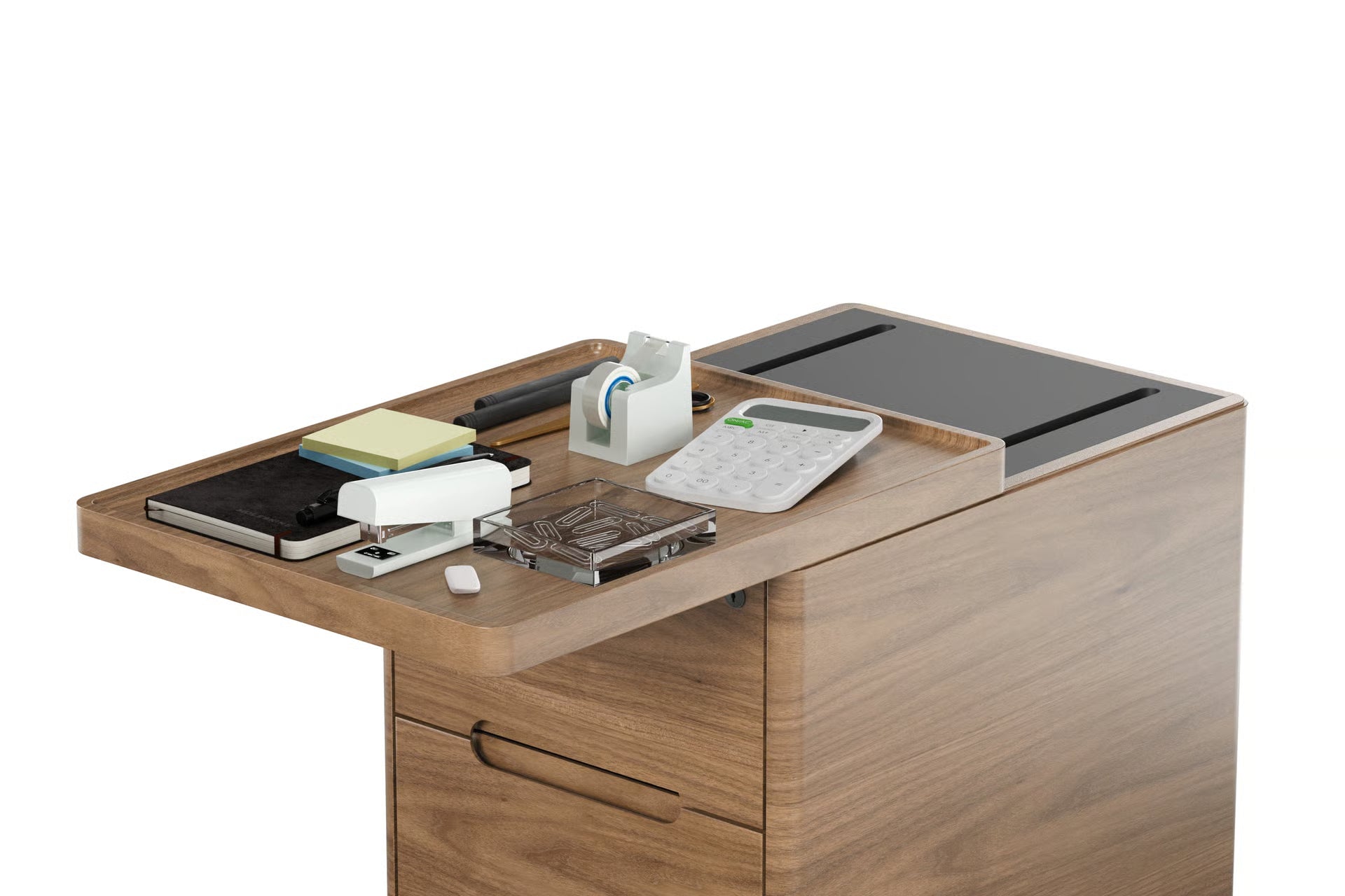 Luma 2 Drawer Pedestal in Walnut