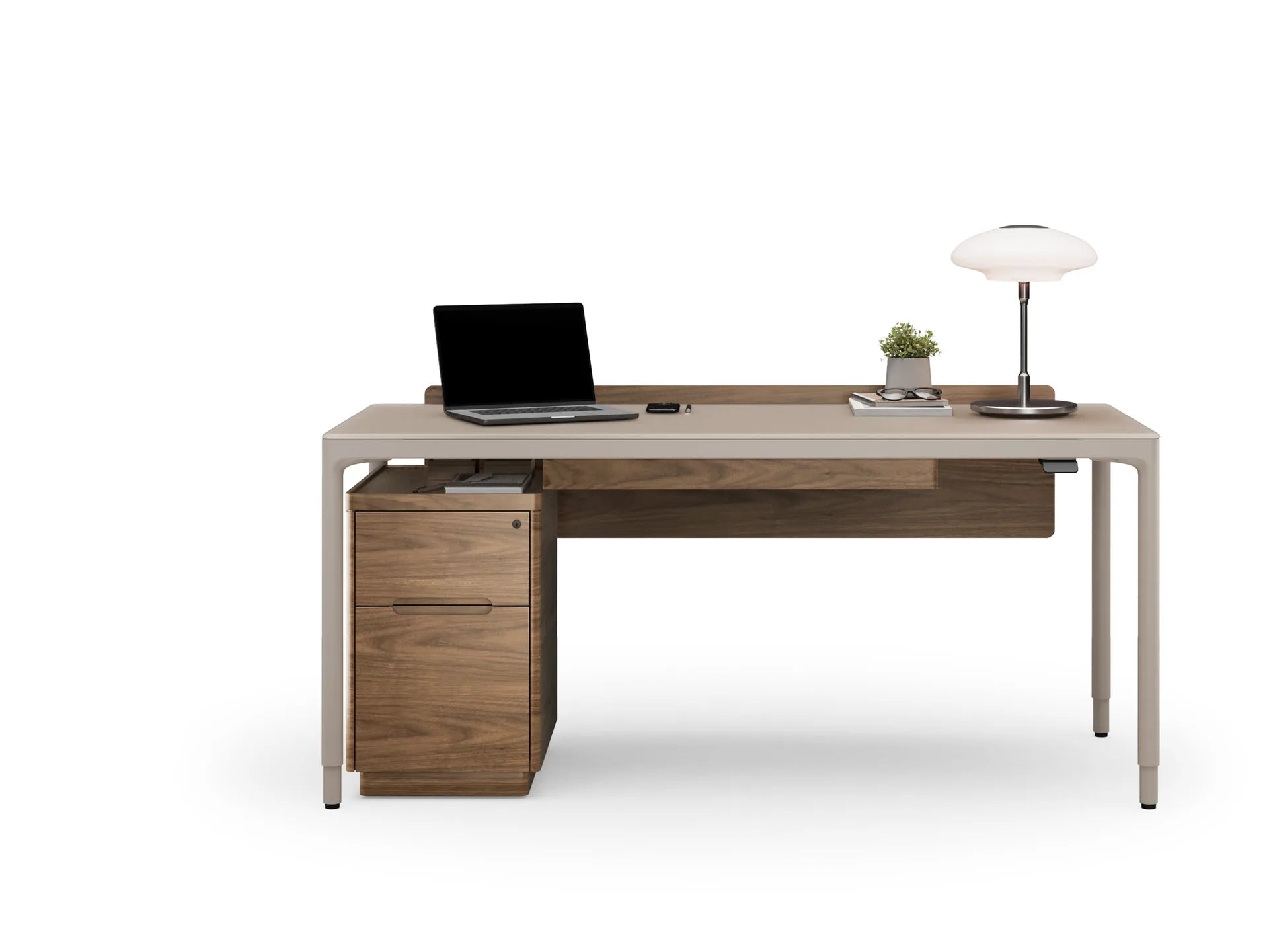 Luma 2 Drawer Pedestal in Walnut